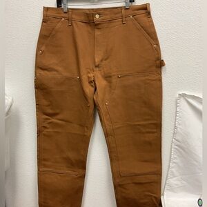 Men's Carhartt B01 Tan 100% Cotton Loose Fit Firm Work Pants - Size 38/30